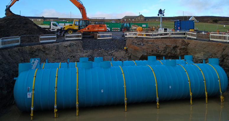 Work on new septic tanks is progressing well Gulberwick Waste Water Upgrades