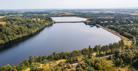 Milngavie Reservoirs from above