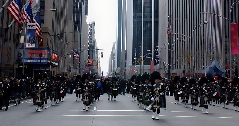 Leading New York Tartan Day Parade with the Pipeband 40 Years Service